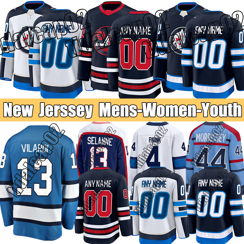 Nouveau maillot # 55 Mark Vilardi Scheifele # 81 maillot Kyle Connor Josh Pionk Morrissey # 27 Ehlers Neal Pionk maillots de hockey pour hommes e