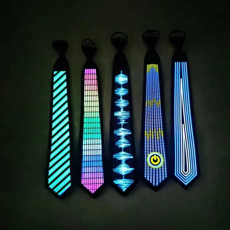1PC Flashing Neon Light LED Tie Halloween Christmas Dance Supplies Wedding Performance Decoration Luminous EL Wire NecktieW251111-image-1084176227
