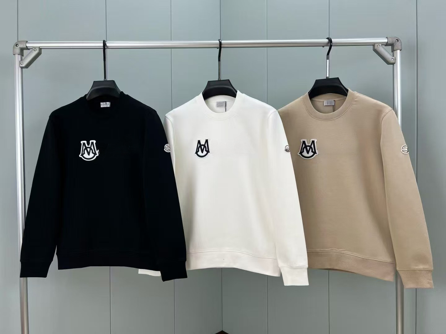 Designer Nouveau Style Col Rond Sweat À Manches Longues MonclreSweatshirt Confort Doux Pull