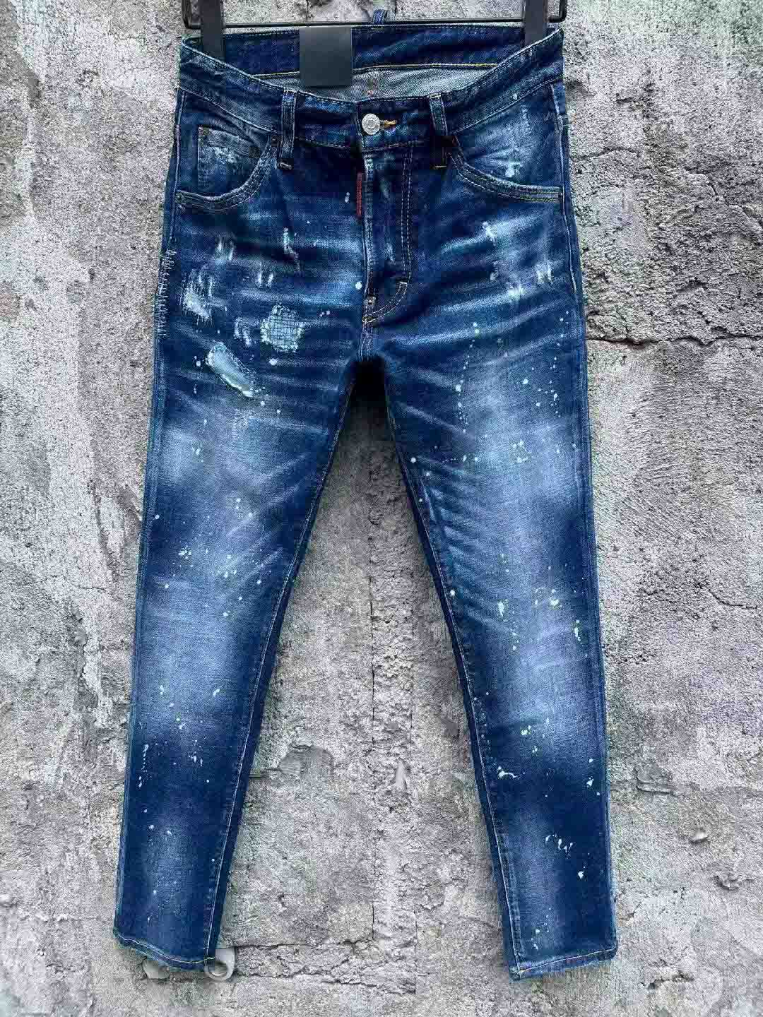Mens Designer Jeans Fashion Men Jeans European America Style Jean Streetwear Letter Embroidery Pants Patchwork Ripped For Motorcycle Pant Skinny Jea