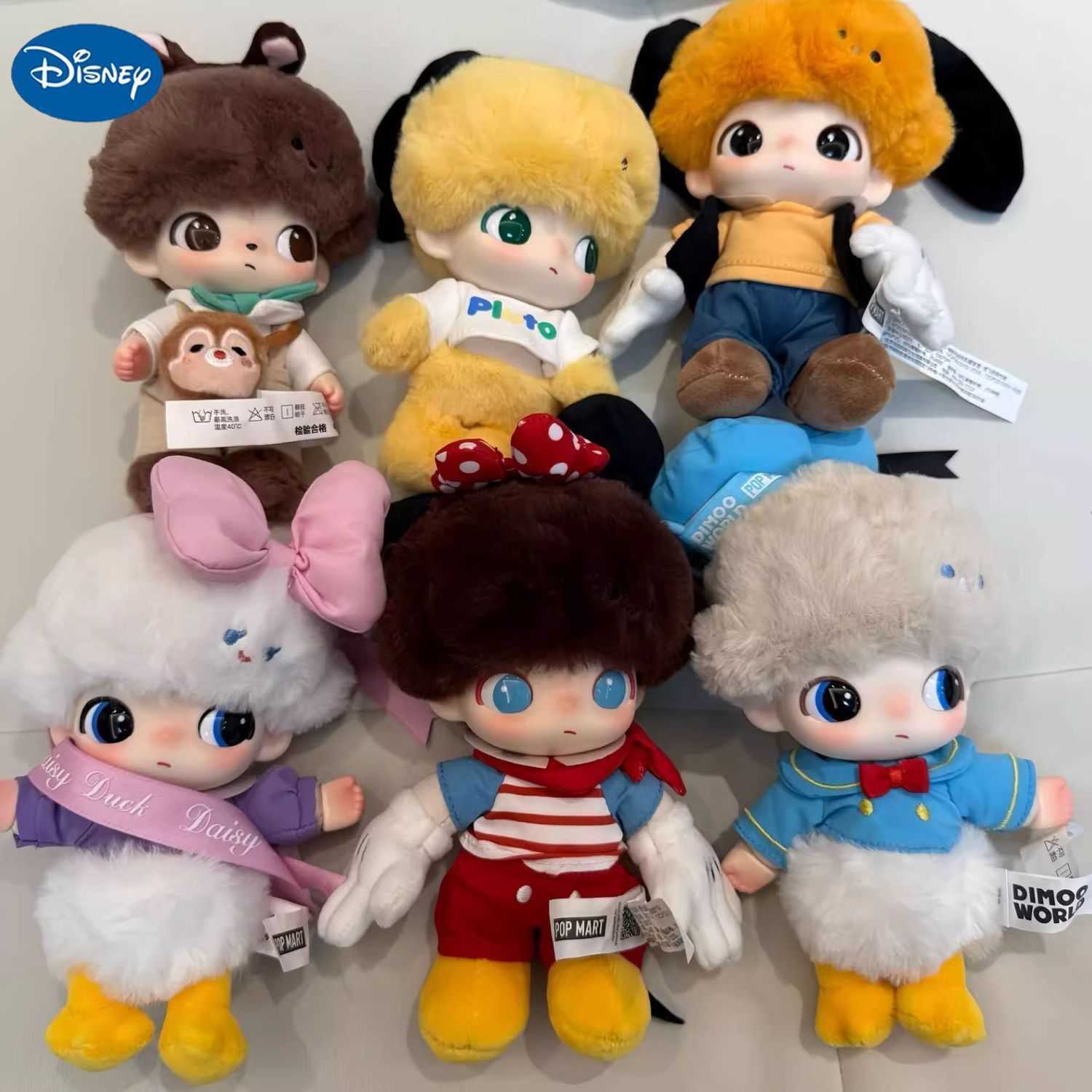 Disney POPMART DIMOO WORLD Series Vinyl Face Plush Keychain Blind Box H251025-image-1081592709