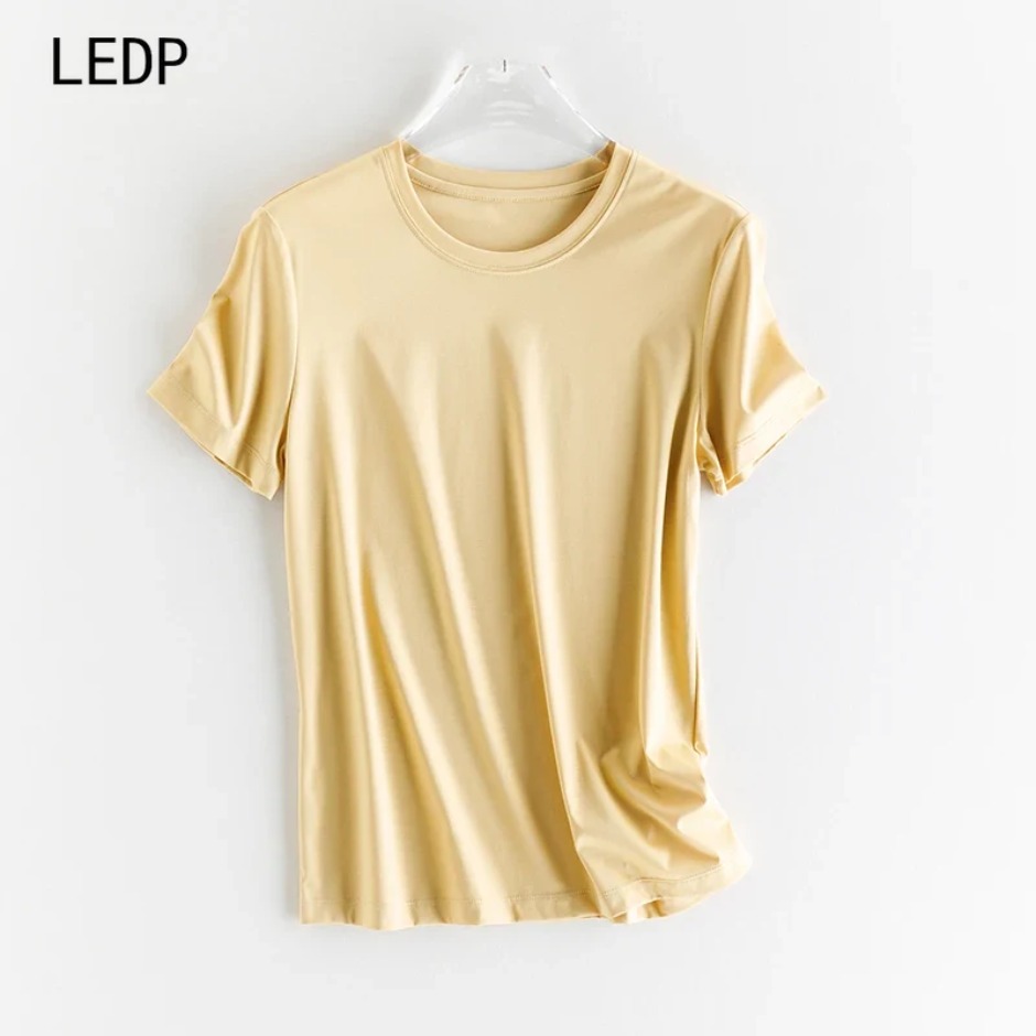 Chemise en soie glacée pour femmes, grande taille, décomposition de la poussière d'étoiles, respirante, haut écologique ultime, 234011