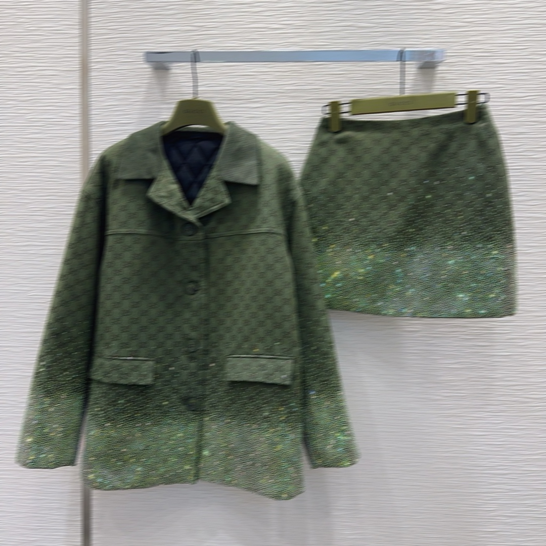 Women Short Jacket Designer High End Luxury Sequin Series Skirt Suit casual Ladies Cropped Coat