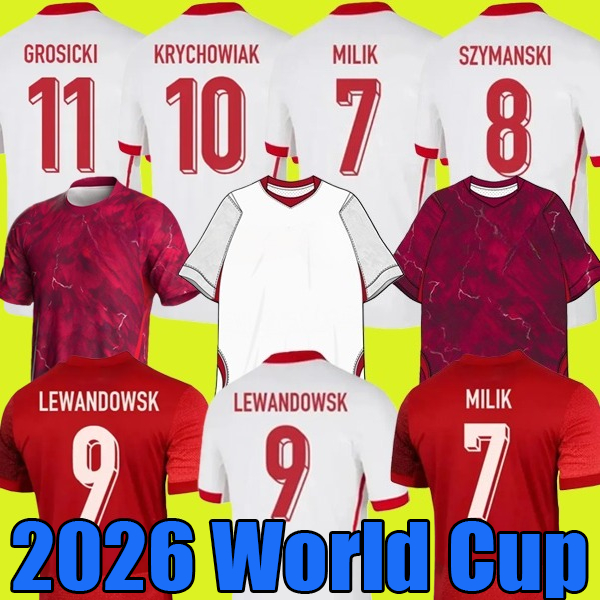 2026 World Cup Poland New Men Home Away Polska National Team LEWANDOWSKI Soccer Jerseys BEDNAREK CASH ZIELINSKI SZYMANSKI KIWIOR Polish kids kits-image-989312766