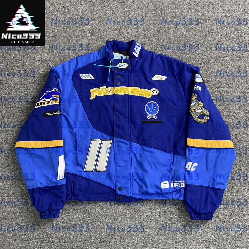 NOCTA x DRAKE Duck co-branded heavy embroidery collar jacket fall and winter thickened biker clothing zipper jacket