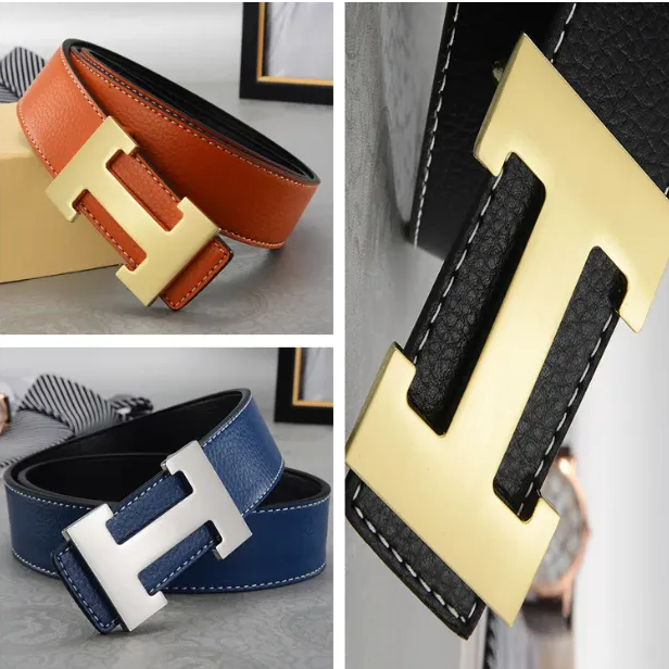 2026 Designer belt Fashion mens belt business luxury belt mens womens color gold and silver glossy buckle 3.8cm belt