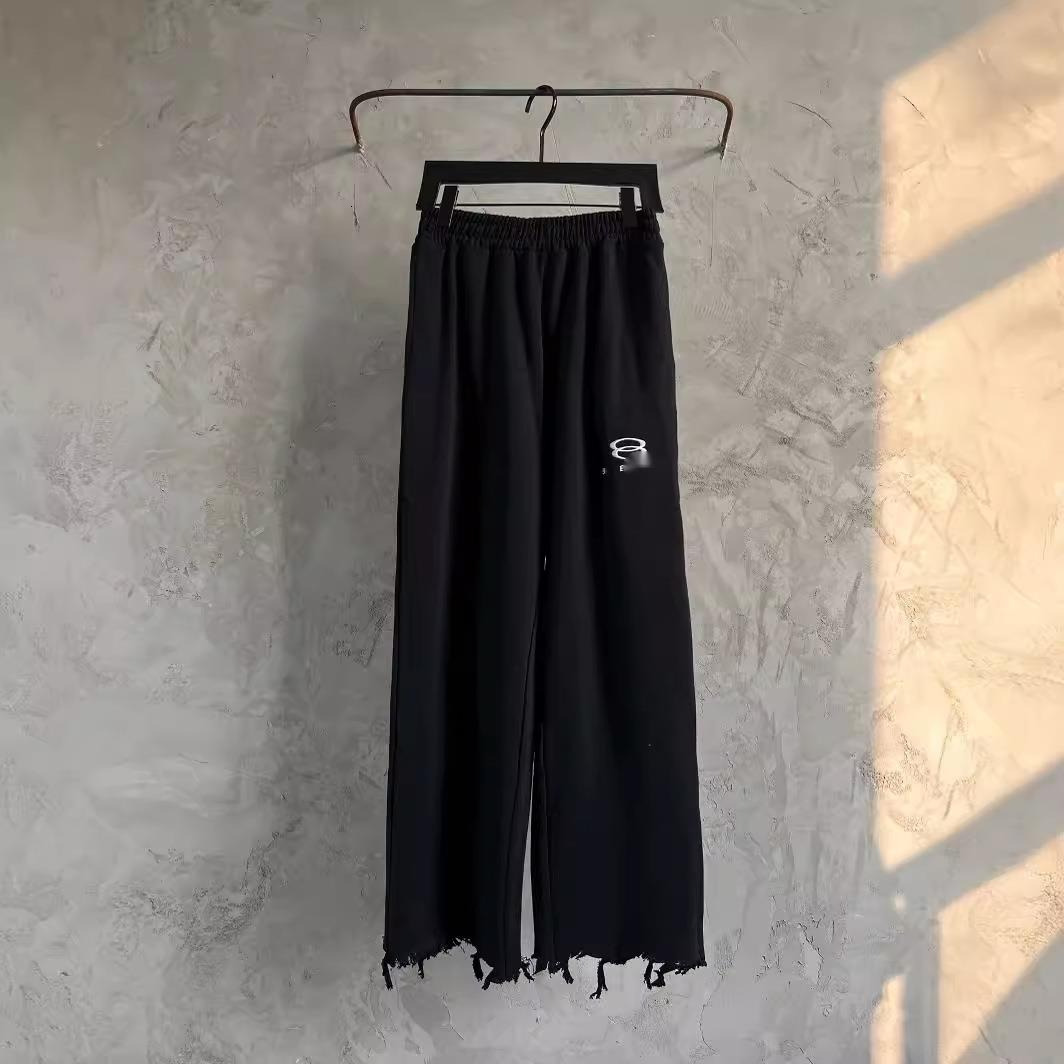 Men's Pants Correct Version Paris B Brand Vintage Washed Loose Straight WideLeg Pants for Men and Women