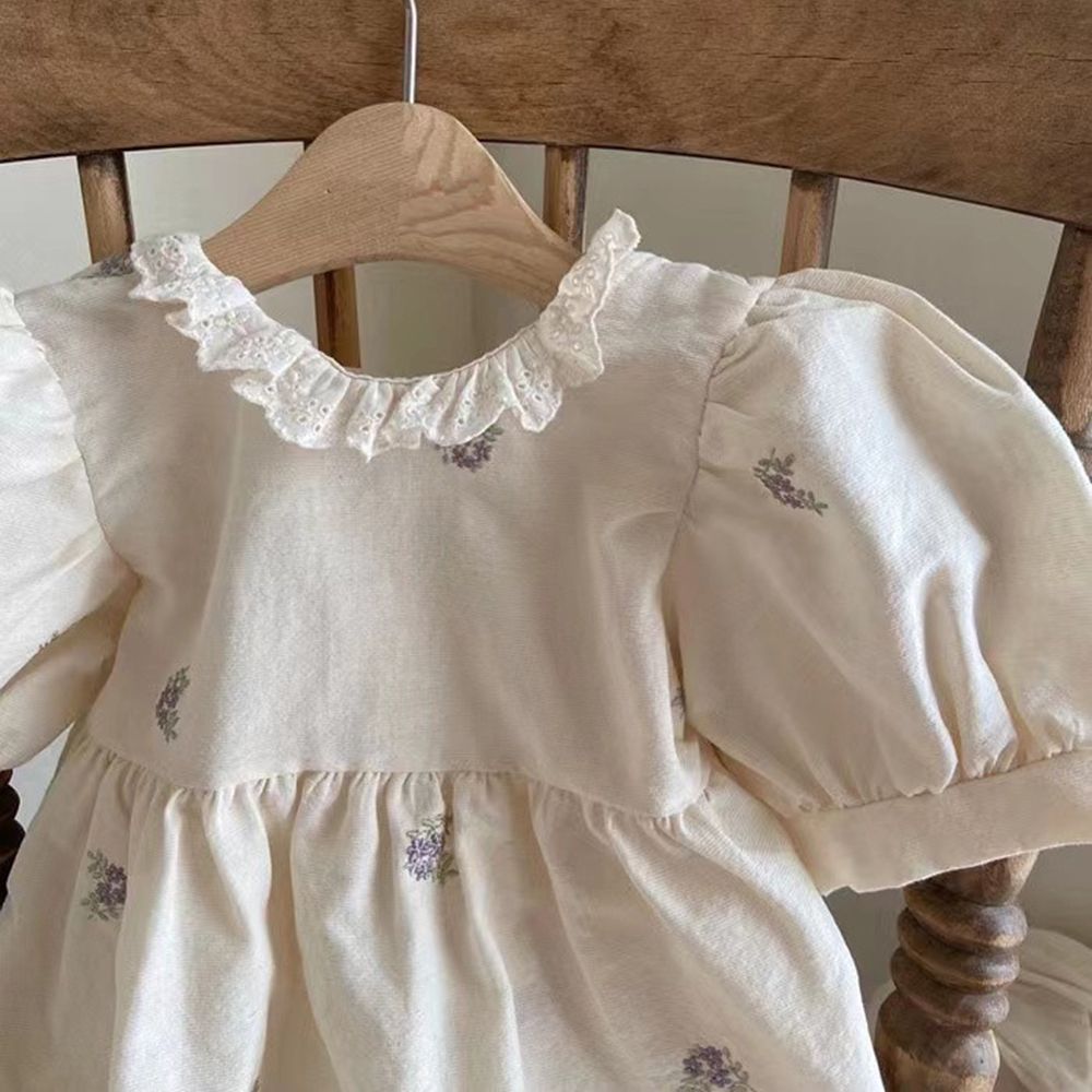 w597 Vintage Style Little Girls Bodysuit Floral Lace Embroidery Newborn Baby Summer Romper Soft Cozy Infant Bebes One Piece Clothes-image-1081876508