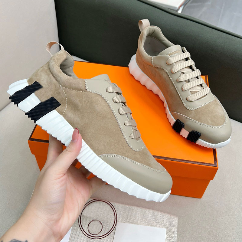 Baskets rebondissantes designers automne hiver baskets couple chaussures décontractées tissu en daim de haute qualité doublure en cuir doux et co
