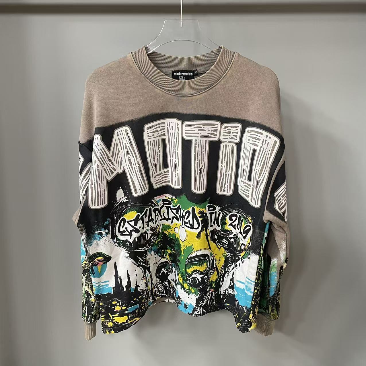 MIXED EMOTION Hoodie Designer Shirts Mens Y2k Hoodies Letter Tee High Street Summer Fashion Hip Hop Retro Casual Cotton Printed Shorts Sleeveds Shir