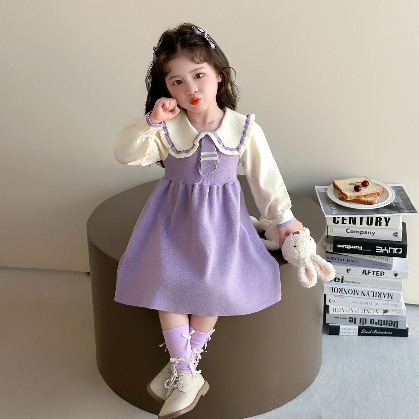 D540 children&#039;s clothing girls dress autumn and winter new princess spring and autumn long-sleeved baby skirt Western style children&#039;s-image-1081768558