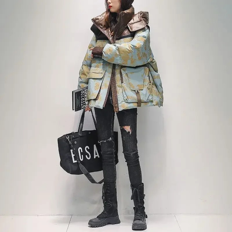 Womens Down Jacket Parkas Winter Coats Jackets Hooded Coat Warm Korean Fashion Loose hat is not made of leather 251027