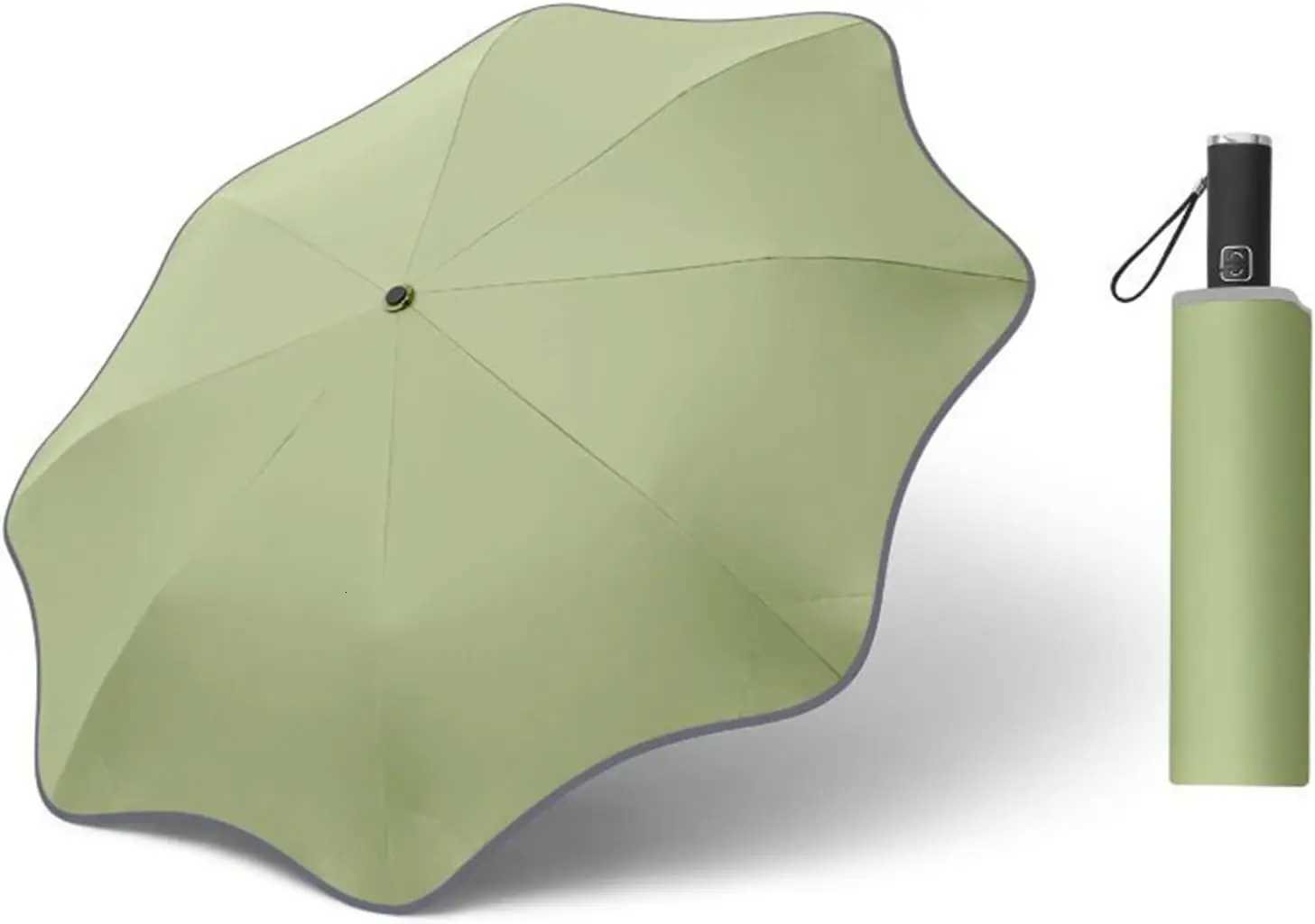 Safeshine Round Corner Anti Poking Sunny Rainy Umbrella Reflective Strip Lightweight Anti Full Glass Fiber Skeleton 8 Ribs C251027 M260303-image-1096023544