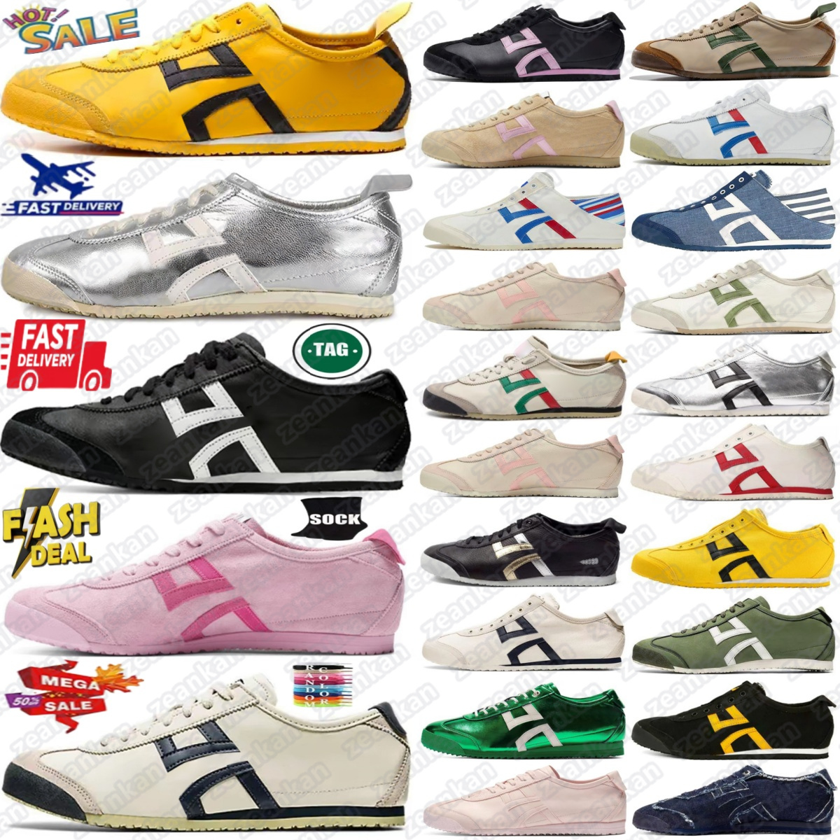 running Tiger Mexico 66 shoes designer Japan tigers trainers Vintage women men Silver Birch Peacoat Black White Beige Grass Metallic Series Ginge-image-911313361