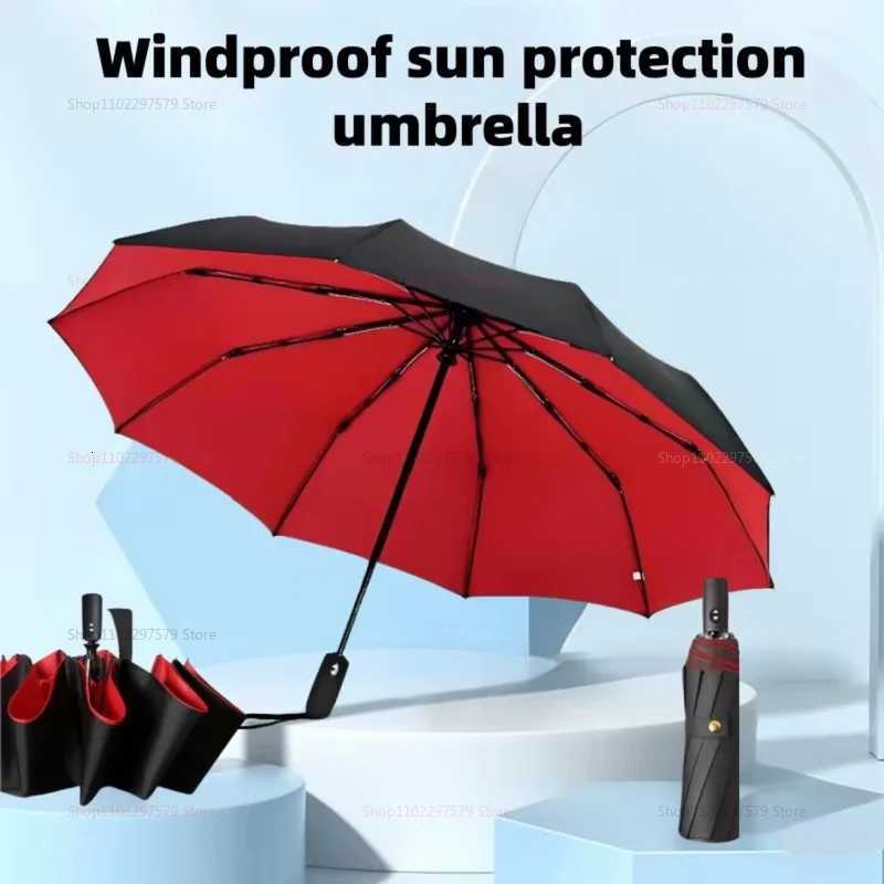 Reinforced 10Bone Umbrella Mens Business Strong And Durable Windresistant Umbrella AntiUV Sunscreen Umbrella Womens Sunny C251027 M260302-image-1095985235