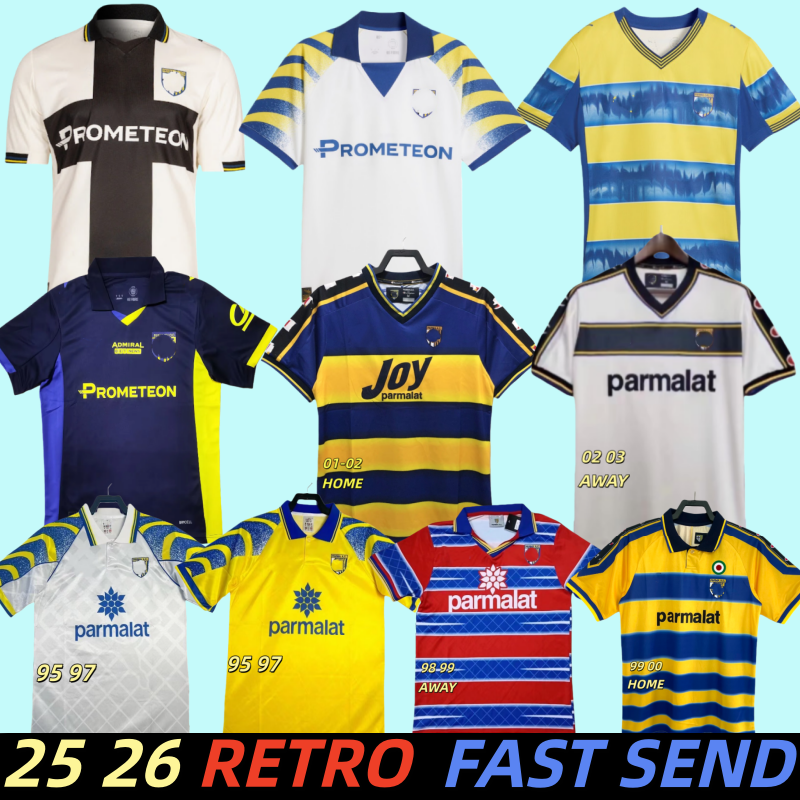Retro Parma 26 27 Soccer Jerseys 93 95 96 97 98 99 00 Long sleeves CRESPO Vintage Classic 2026 2027 ZOLA CANNAVARO Football Shirt
