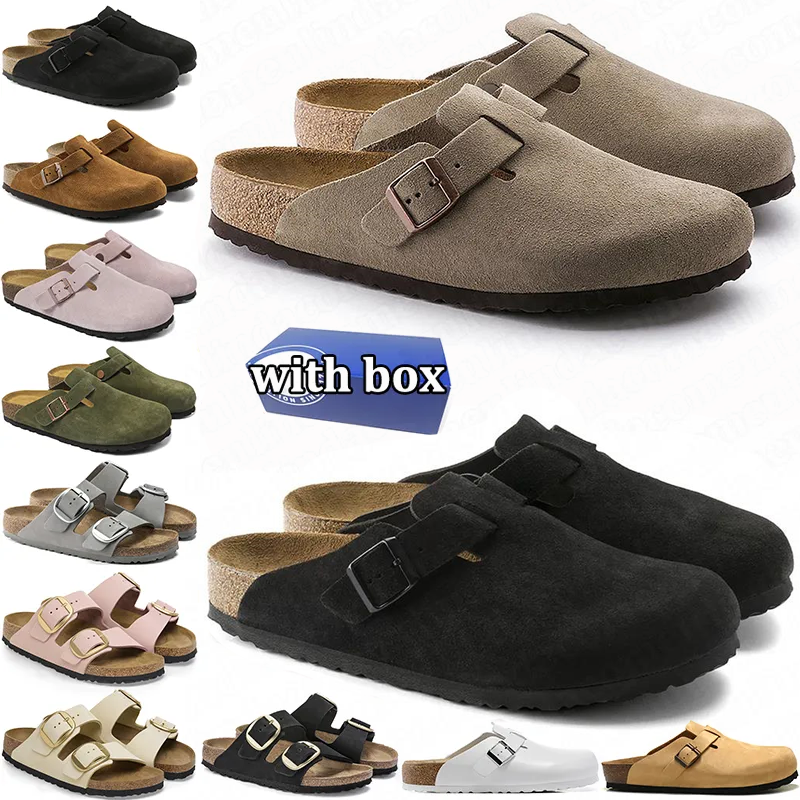 Free shipping with box men women slippers designer clogs mens stylish sandals slides outdoor slipper comfortable clog pink taupe suede leather sh