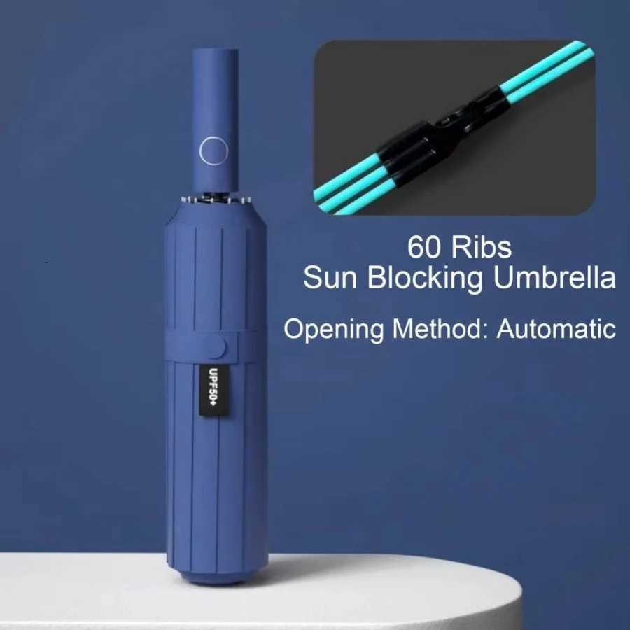 60 Bones Large 108CM Automatic Folding Umbrella Windproof Strong Sun UV UPF50 Protection for Men And Women Travel Rain Umbrella C251027 M260302-image-1095985256