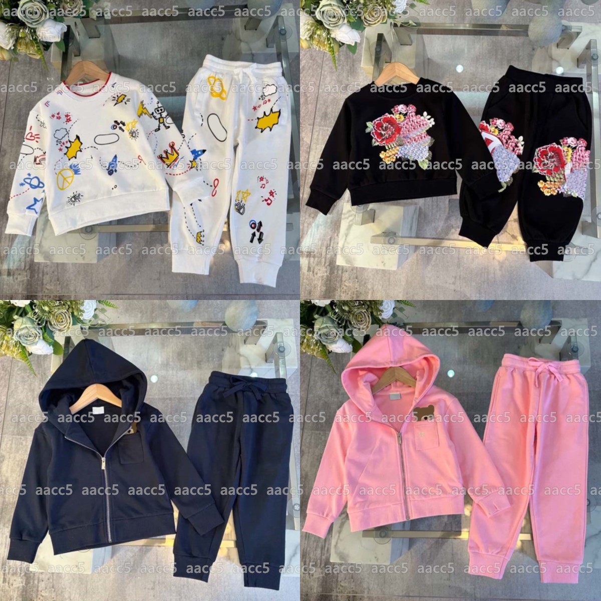 designer kids sets toddler clothes Hooded set baby Clothing sweatshirt coats boys of clothes Streetshirts Loose Tracksuits-image-929850382
