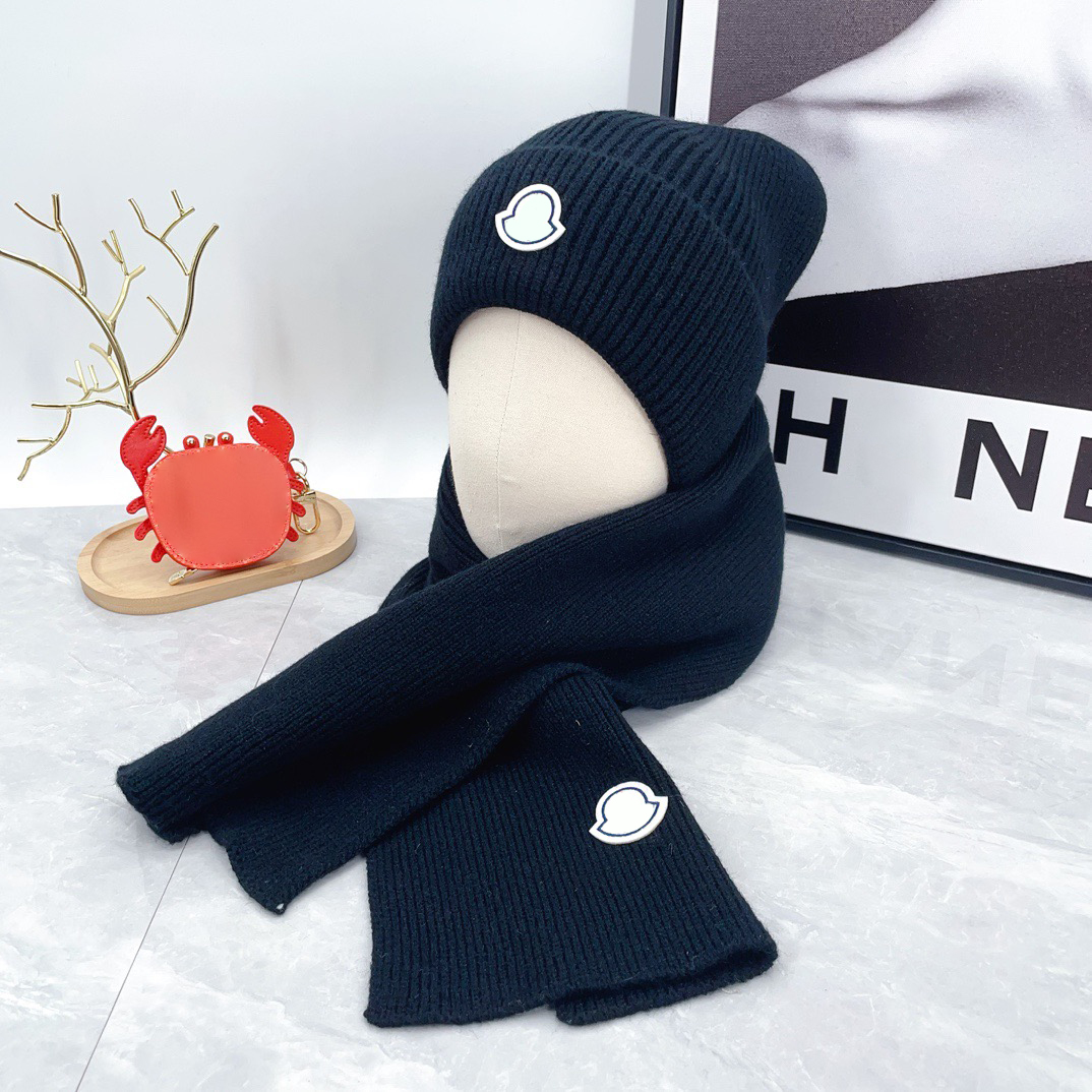 Women Scarf Hat 2 Piece Set For beanies Winter Designer Scarf Jacquard Men Caps Shawl fashion Hats Scarves bonnet pour Wool Fashion Beanie Wrap Scar