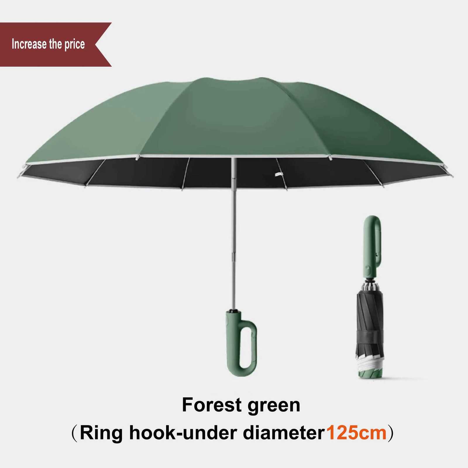 Ring buckle reverse automatic umbrella storm umbrella increased thickened reinforced night reflective folding aluminum alloy umb C251027 M260303-image-1096023534