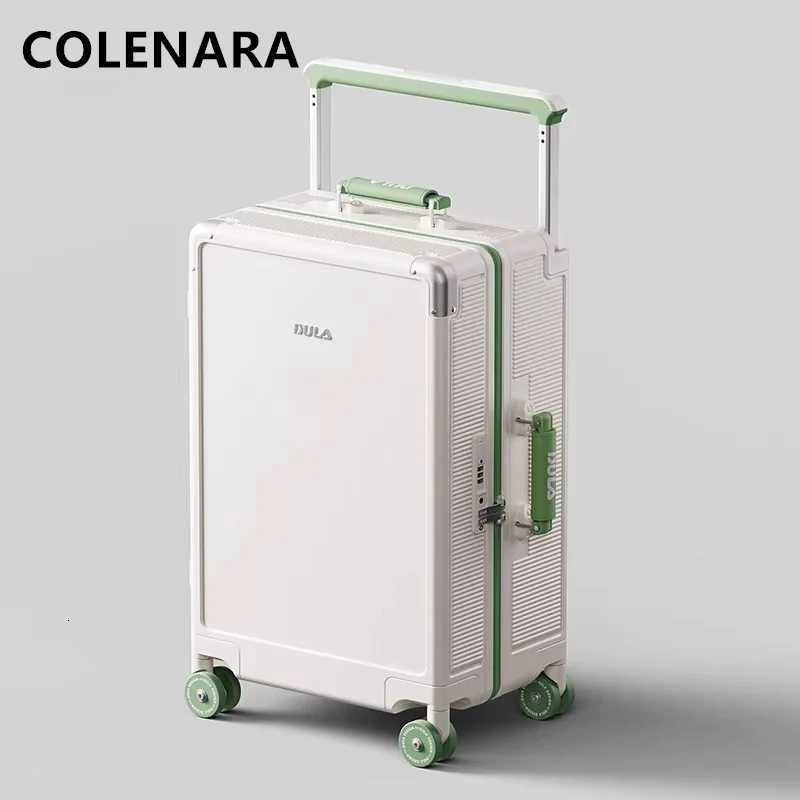 COLENARA Zipper Luggage Boarding Box 2426ABSPC Trolley Case 20 Inches Womens Travel Bag with Wheels Rolling Suitcase W251028-image-1082097780