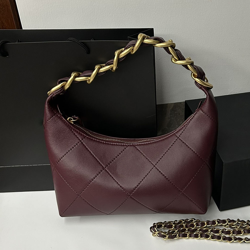 Women Designer Hobo Crossbody Bag Vintage Handbag Zipper Shoulder Bag Clutch Bag Chain Wallet Purse Borsa Card Holder Luxury Key Pouch Underarm Bag