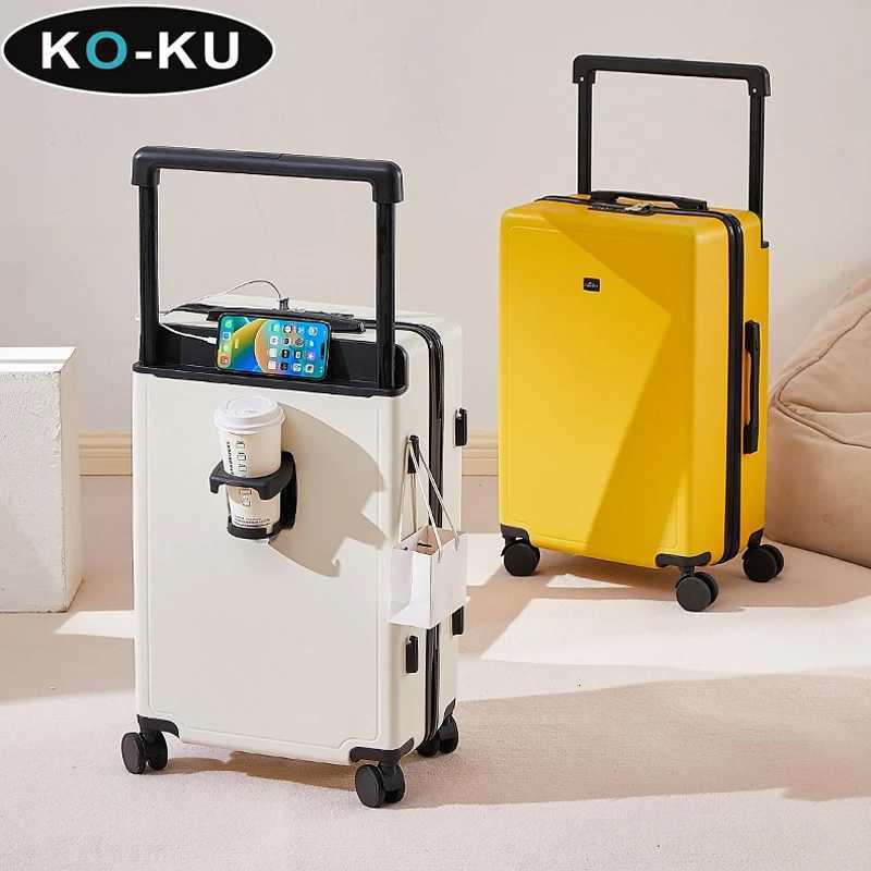 KOKU 2024 New Suitcase Wide Trolley Large Size Luggage 28 Inch Trolley Case Universal Wheel Suitcase Mens Password Box W251028-image-1082096440