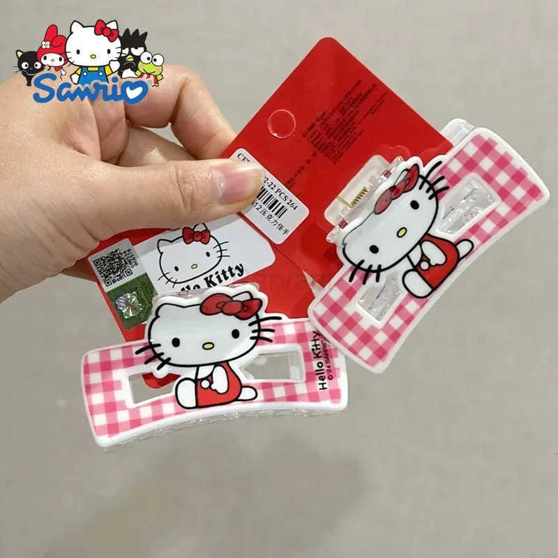 Sanrio Cartoon Cute Childrens Hair Clips Kt Cat Series Hair Accessories Hair Clips Sweet Shark Clip on The Back of The Head New L251028