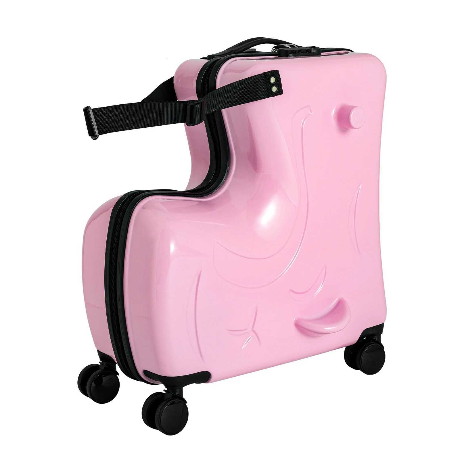 20 Kids Rideon Travel SuitcaseRolling Luggage with Wheels Carry Trolley Luggage with Password Lock for Childrens Day Gift W251028-image-1082098457