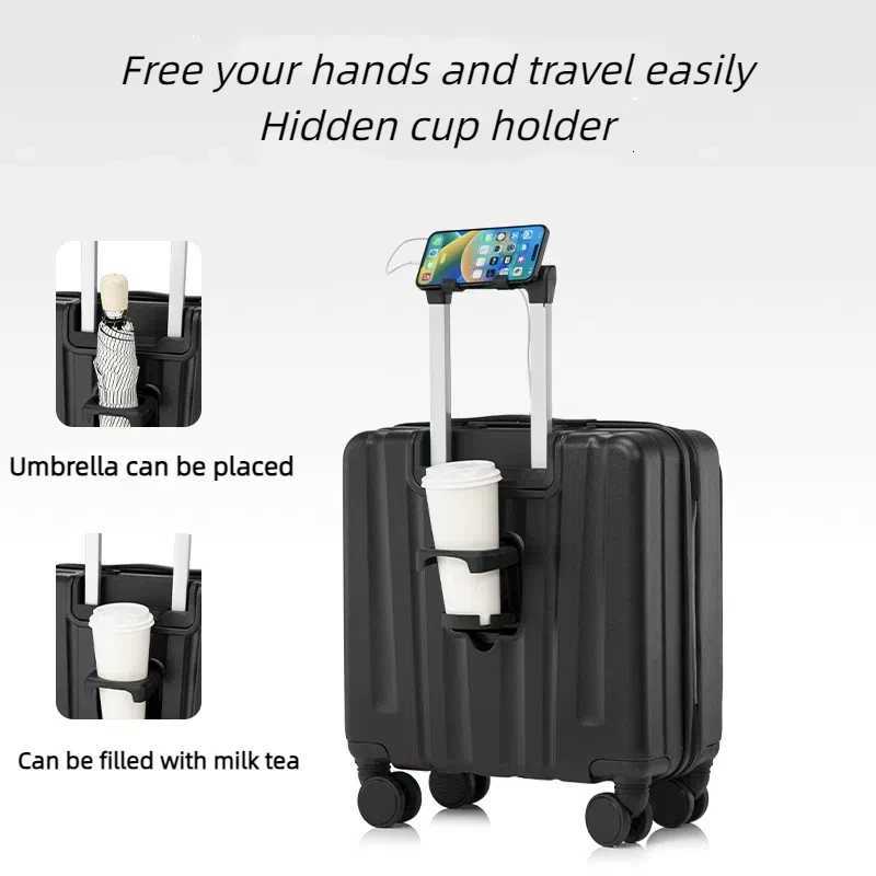 18 inches Suitcase Light Weight Suitcase Large Capacity Travel Case Spinner Wheels Suitcase Small Luggage Compartment W251028-image-1082096555