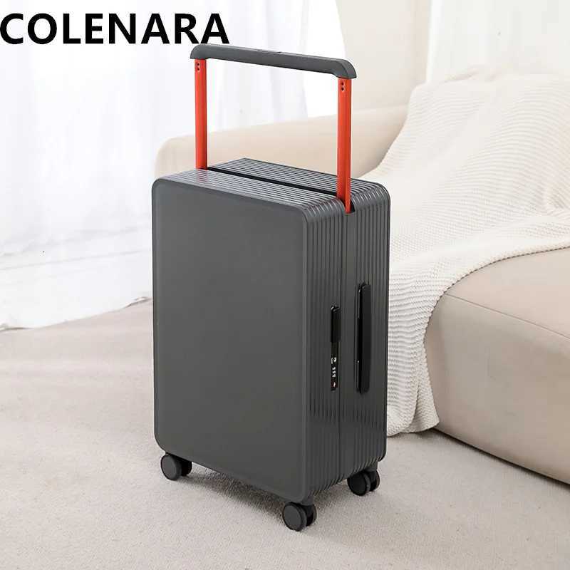 COLENARA 20Inch Cabin Luggage PC Rugged Boarding Case Smooth Light Sound Universal Wheel Travel Trolley Bag 24 Rolling Suitcase W251028-image-1082098461