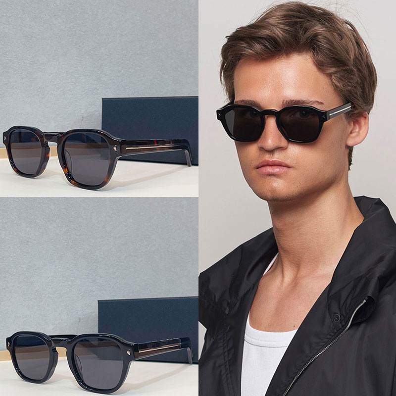 Lunettes de soleil pour hommes populaires avec la monture ovale emblématique en acétate uni en métal Design avant-gardiste Protection UV400 Style