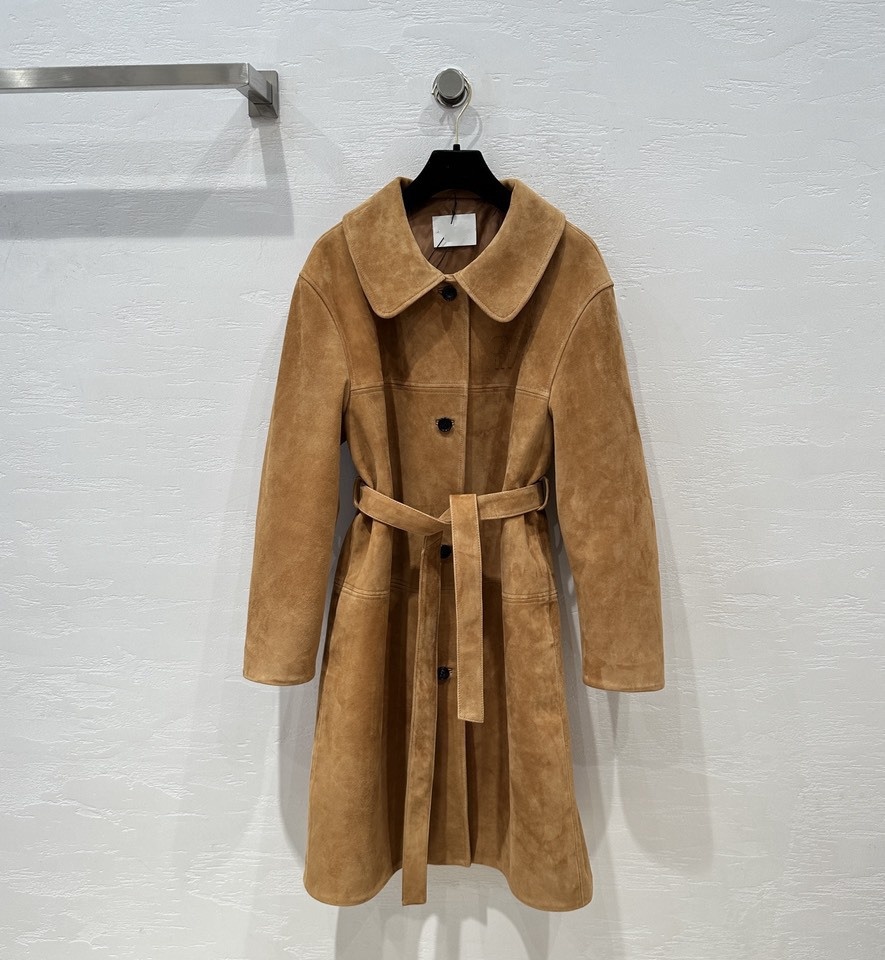 CAHS MU Designer Womens mid length windbreaker Cropped Trenchcoat Luxury Elegant Vintage Jacket Collar Brand Letters Autumn Winter Trendy Coat