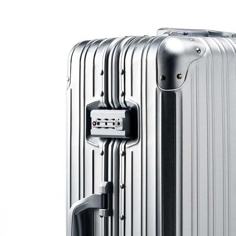 100 All Aluminum Magnesium Suitcase 20242630 inch Metal Luggage Password Trolley Case Carry on Luggage Suitcase Trip Cabin W251028-image-1082096539