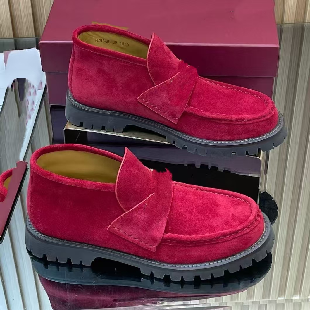 New Monolith polish Leather Ankle Chelsea Boots platform Wedges slip-on round Toe block heels Flat booties luxury designer for women factory footwea