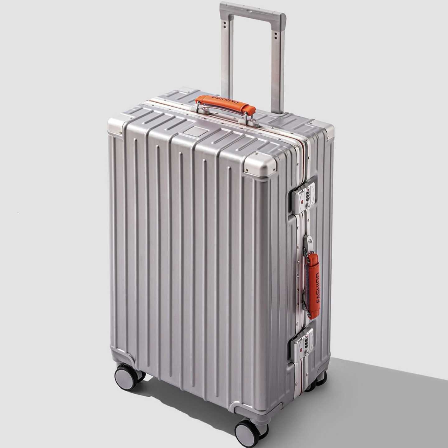 20222426inch Travel Suitcase with Aluminum Frame Password Lock Spinner Wheel Trolley Case Bag PCABS material Rolling Luggage W251028-image-1082097795