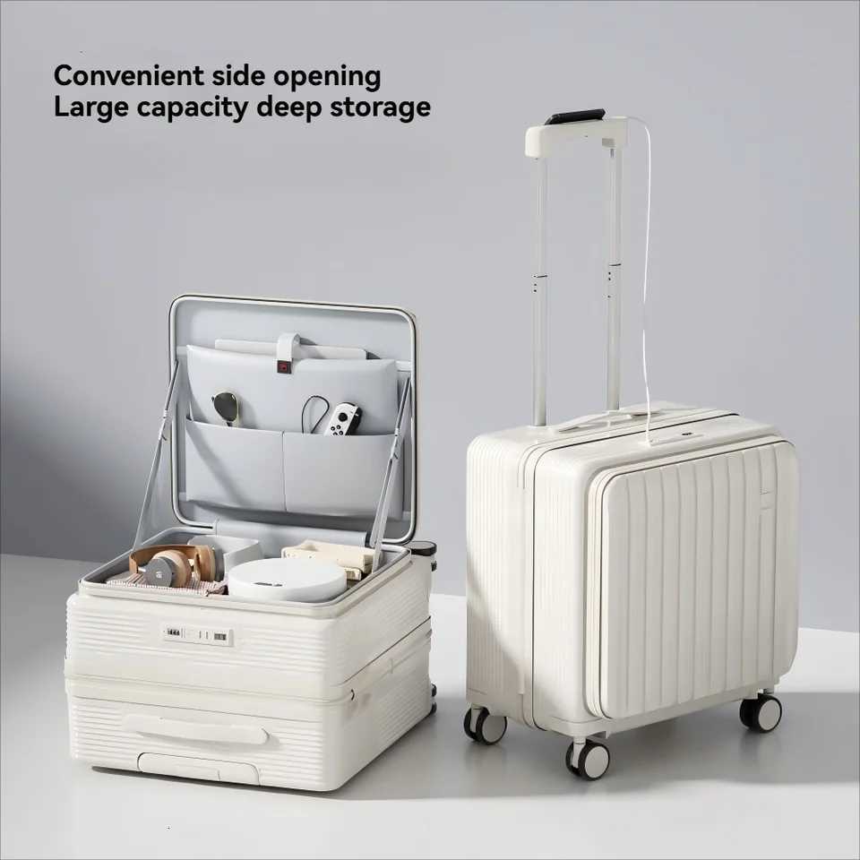 Multifunctional small sideopening deep compartment suitcase for both men and women 20inch travel suitcase W251028-image-1082097006
