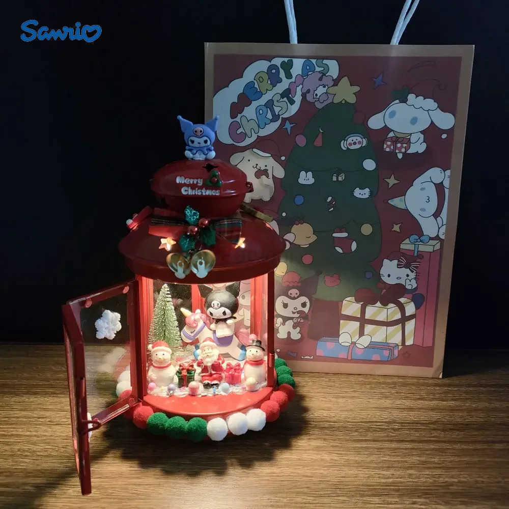 Sanrio Sanrio Christmas Diy Candle Holder Material Package Kuromi My Melody Charging Night Light Ornament Girl Creative Handmade Gift L251028-image-1081993004