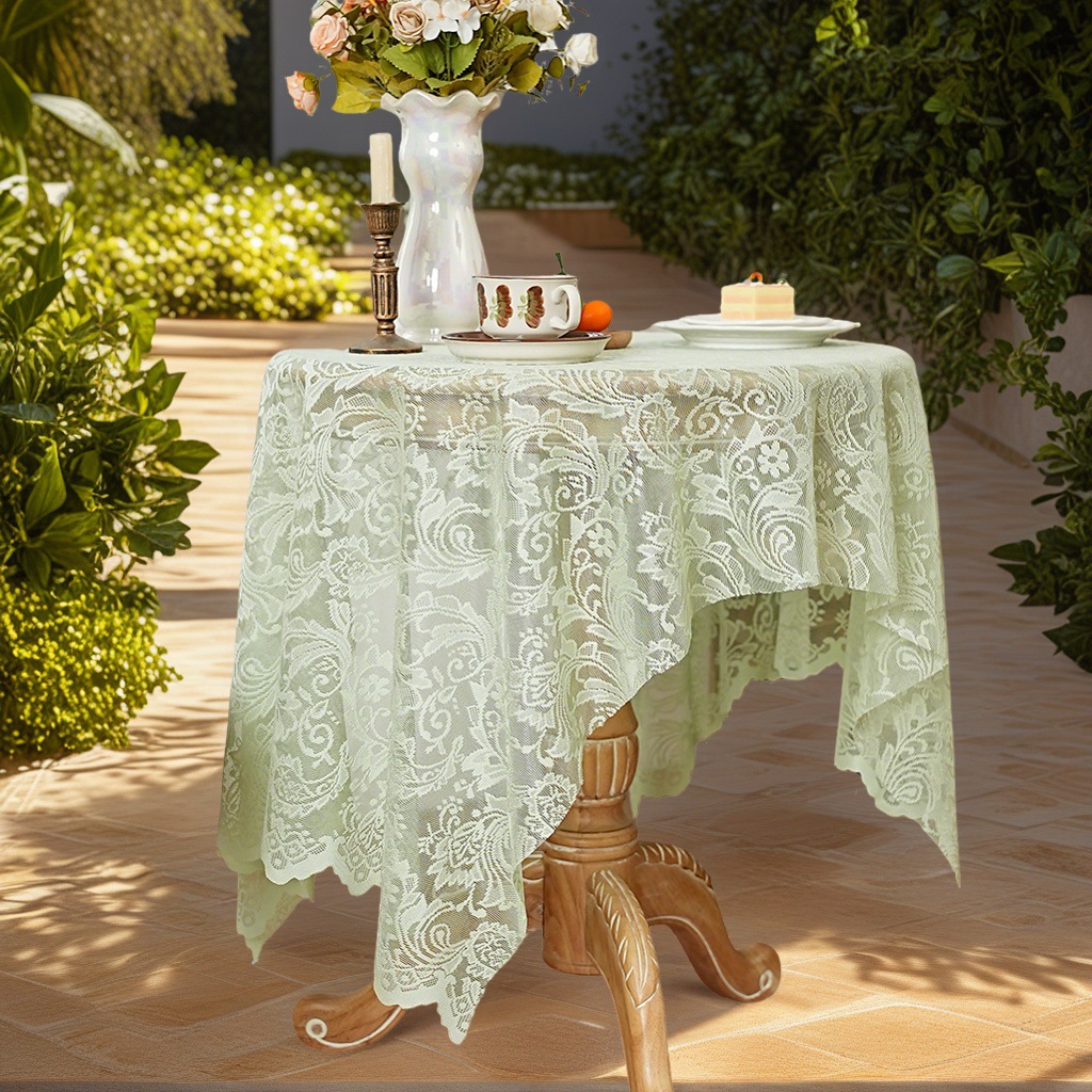 Lace tablecloth white retro refrigerator coffee table cloth hollow tablecloth dining table decoration fabric F2SM01-image-1082018863