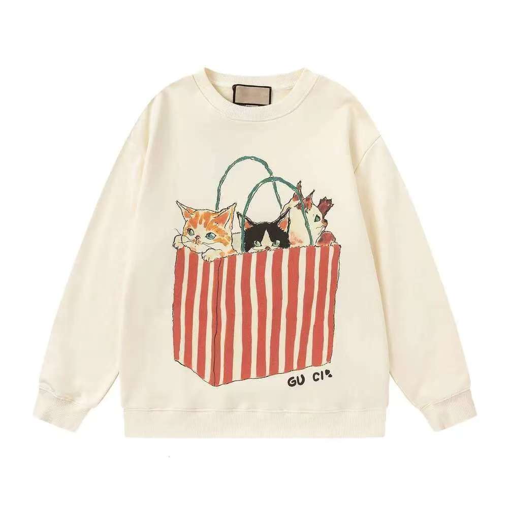Pop Designer Mens Hoodie Crew Neck Womens Hoodies For Men Sweatshirts Pullover Cotton Trendy Printed Cat Dog Cake Long Sleeve Hooded Casual Sweatshi