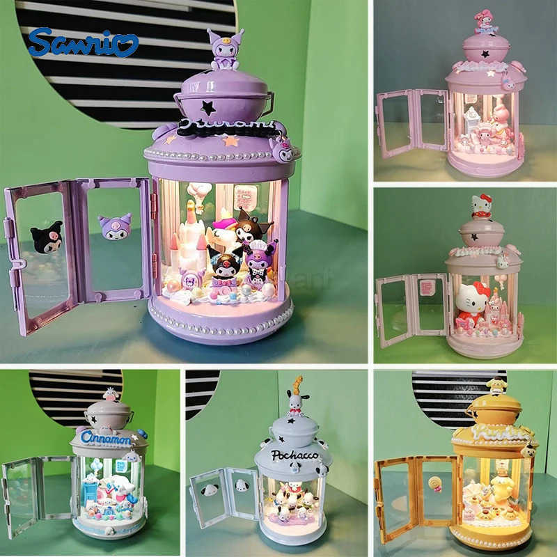 Sanrio Sanrio Anime Figure Diy Handmade Nightlight Hello Kitty Kuromi My Melody Cinnamoroll Mini Table Lamp Night Lamp Desk Decorative L251028-image-1081993098
