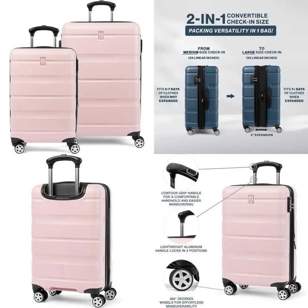 Ensemble de bagages en deux pièces et valise rigide extensible convertible 28 pouces pour moyenne à grande capacité 8 spinner wh W251028