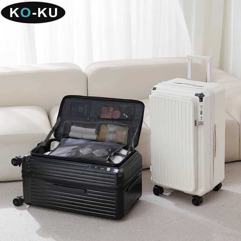KOKU New Sideopening LargeCapacity Luggage 5 Wheels Password Trolley Case 2028 Carry on Suitcase Expandable Luggage W251028-image-1082097153