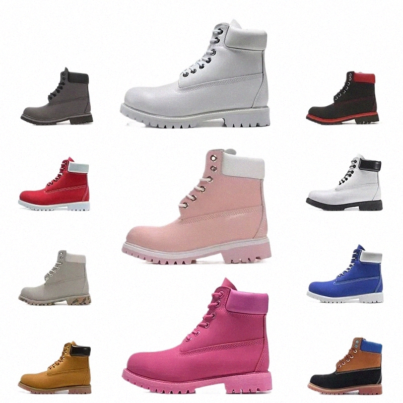 classic Wheat Leather Designer Boots Woman Fashion Womens Boots Mens Booties Brown Cowboy Cowgirl Pink Red Army Green Ankle Winter Snow Boot Low Hee