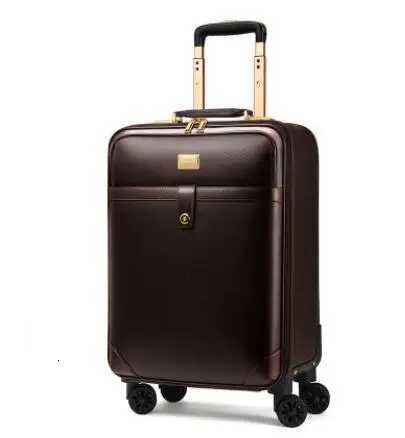 24 Inch Spinner suitcase Travel Rolling Luggage Suitcase Leather Business Spinner Travel Rolling Luggage bag trolley bags wheels W251028-image-1082096462