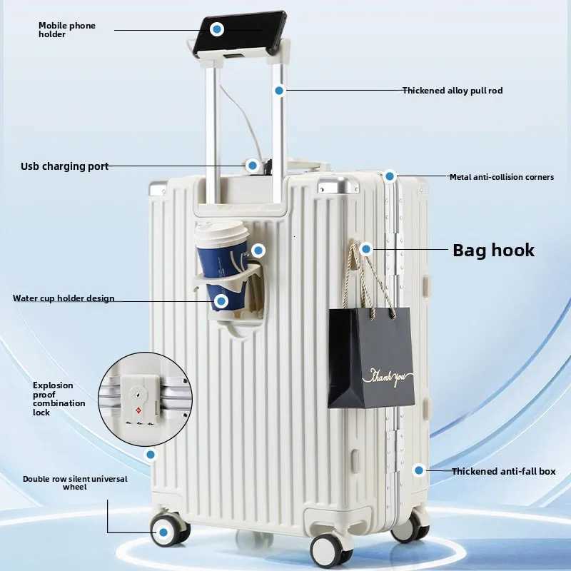 20 Inch 24 Inch Aluminum Frame Hard Shell Spinner Suitcase Luggage TSA Lock Durable Impact Resistant Lightweight Cabin Size W251028-image-1082097077