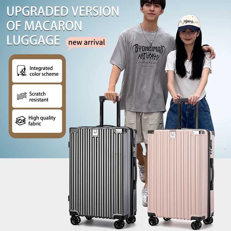 Sturdy Suitcase Aluminum Frame Trolley Case 20 Male and Female Students Universal Wheels 24 Boarding Suitcase Password Leather C W251028-image-1082098294