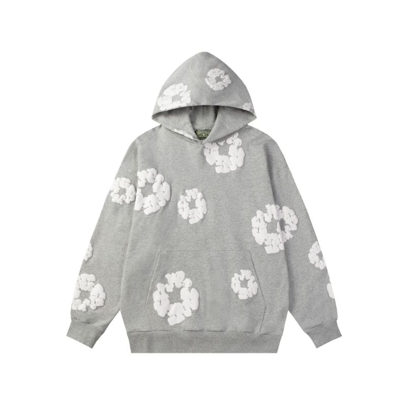 Denimhoodie Tears Designer Hoody Pants Hip Hop Vintage Style Sweatshirt Wreath Kapok Flower Graffiti Foam Graphic Hoody High Street Hip Hop Denimtea