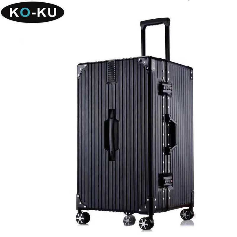 KOKU Oversized 405060 Aluminium Frame Suitcase ABS PC Thickened Trolley Case Large Capacity Luggage 20 Carry on Suitcase W251028-image-1082097194